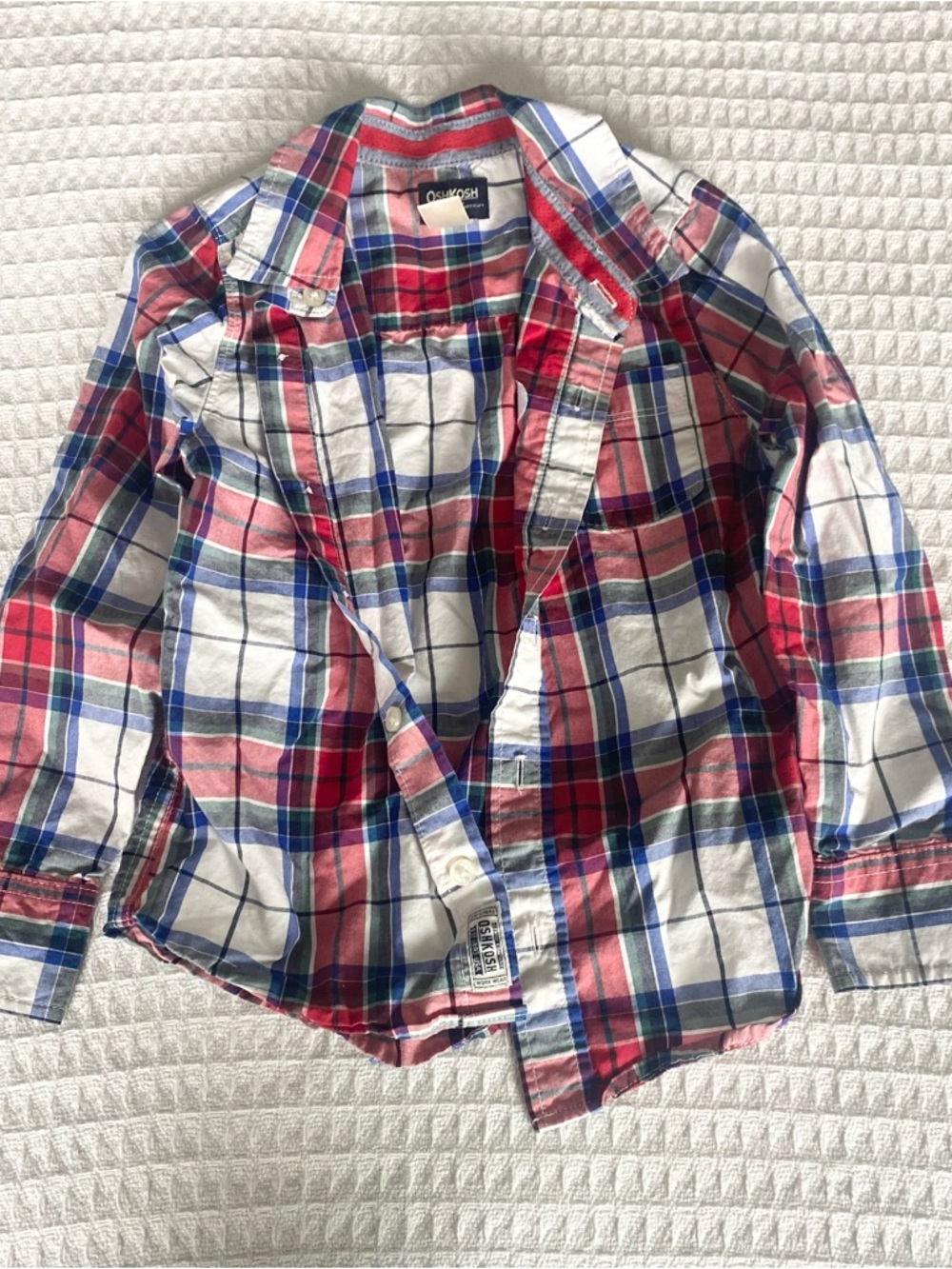 OshKosh Red & Blue Plaid Button-Up Shirt for Kids size 6